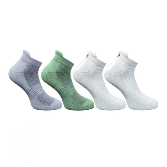 4_Pair Set Unisex Casual Bamboo Cotton Printed Ankle Length Socks (Multicolor)