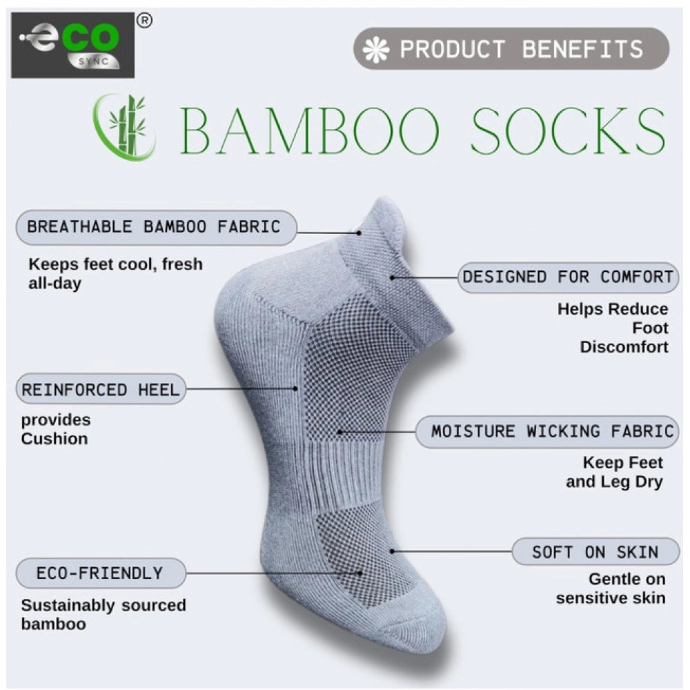 4_Pair Set Unisex Casual Bamboo Cotton Printed Ankle Length Socks (Multicolor)