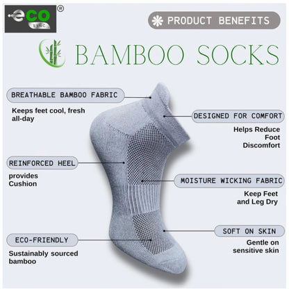4_Pair Set Unisex Casual Bamboo Cotton Printed Ankle Length Socks (Multicolor)