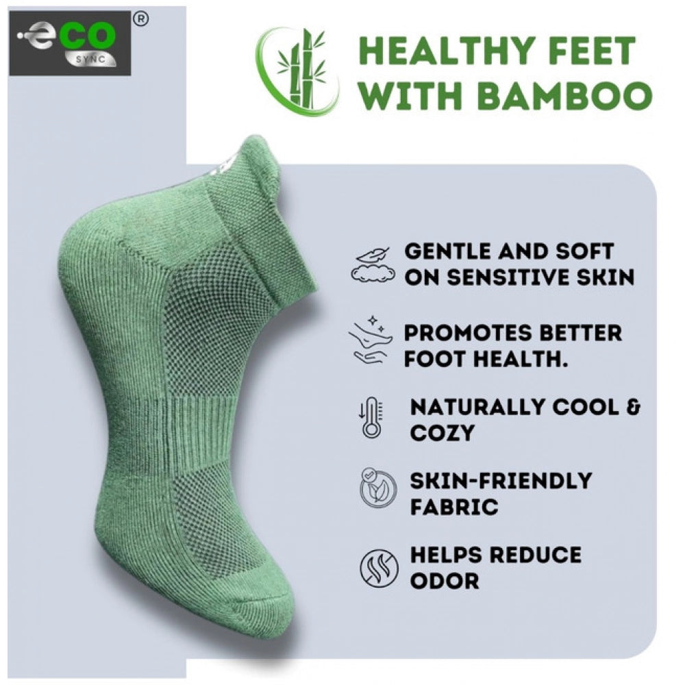 4_Pair Set Unisex Casual Bamboo Cotton Printed Ankle Length Socks (Multicolor)