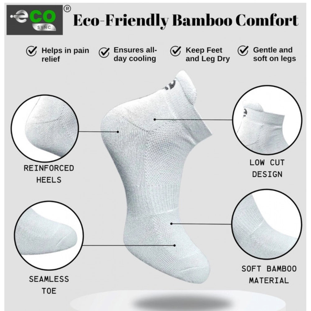 4_Pair Set Unisex Casual Bamboo Cotton Printed Ankle Length Socks (Multicolor)
