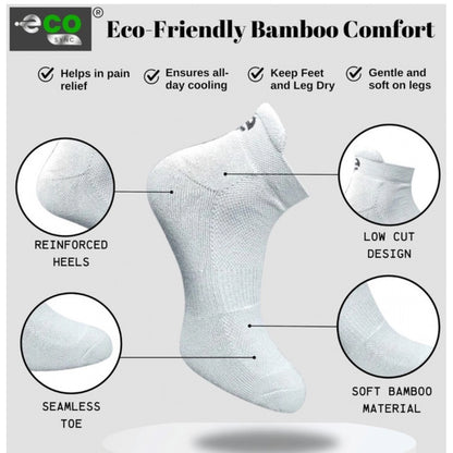 4_Pair Set Unisex Casual Bamboo Cotton Printed Ankle Length Socks (Multicolor)