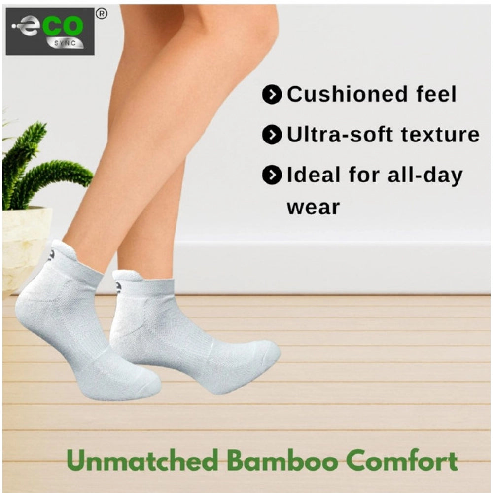 4_Pair Set Unisex Casual Bamboo Cotton Printed Ankle Length Socks (Multicolor)