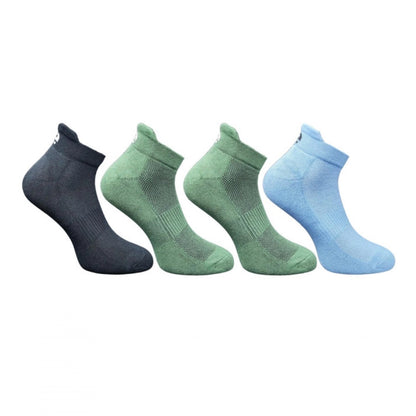 4_Pair Set Unisex Casual Bamboo Cotton Printed Ankle Length Socks (Multicolor)