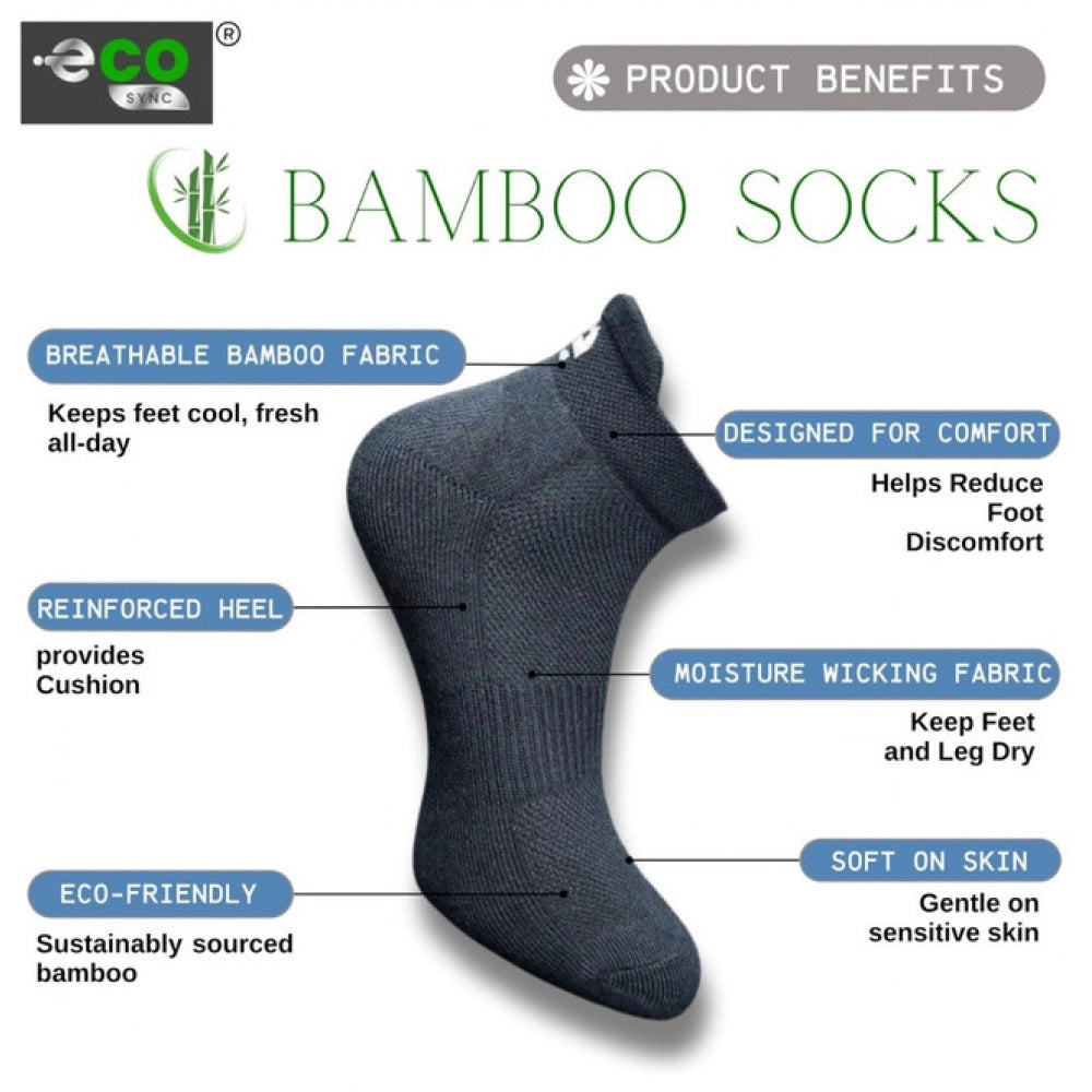4_Pair Set Unisex Casual Bamboo Cotton Printed Ankle Length Socks (Multicolor)