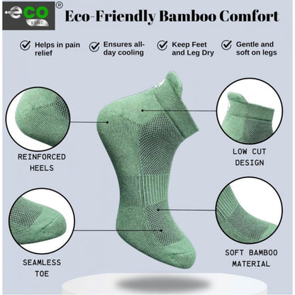 4_Pair Set Unisex Casual Bamboo Cotton Printed Ankle Length Socks (Multicolor)