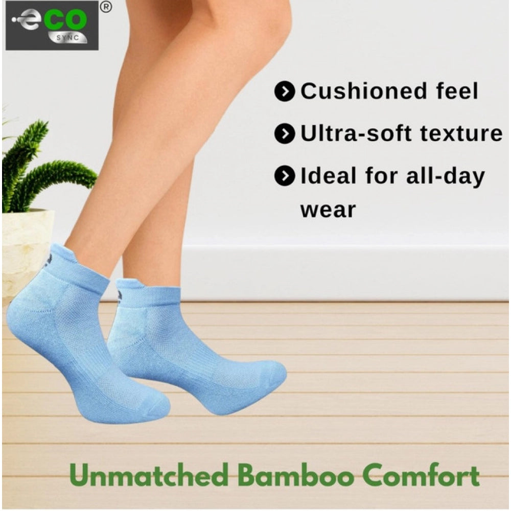 4_Pair Set Unisex Casual Bamboo Cotton Printed Ankle Length Socks (Multicolor)