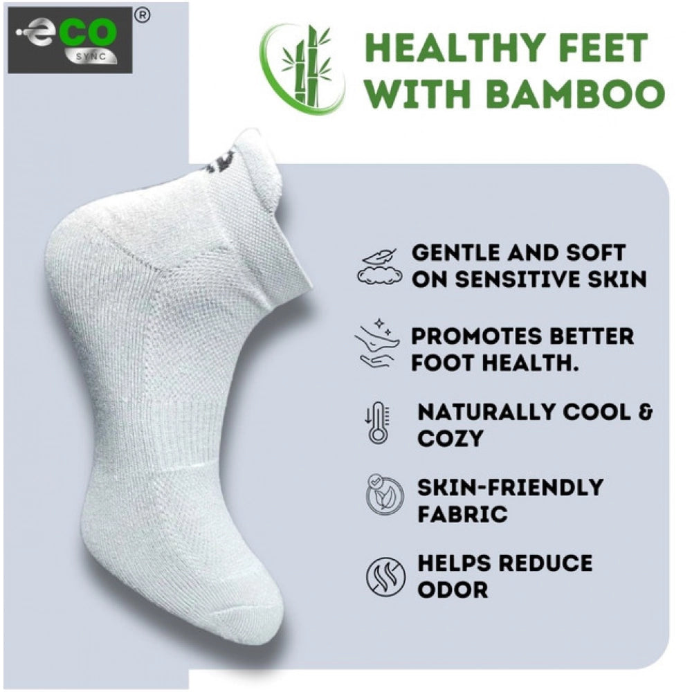 4_Pair Set Unisex Casual Bamboo Cotton Printed Ankle Length Socks (Multicolor)