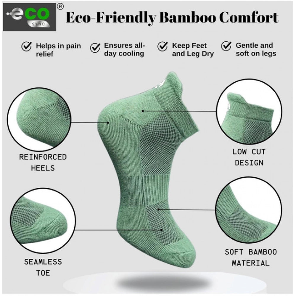 4_Pair Set Unisex Casual Bamboo Cotton Printed Ankle Length Socks (Multicolor)