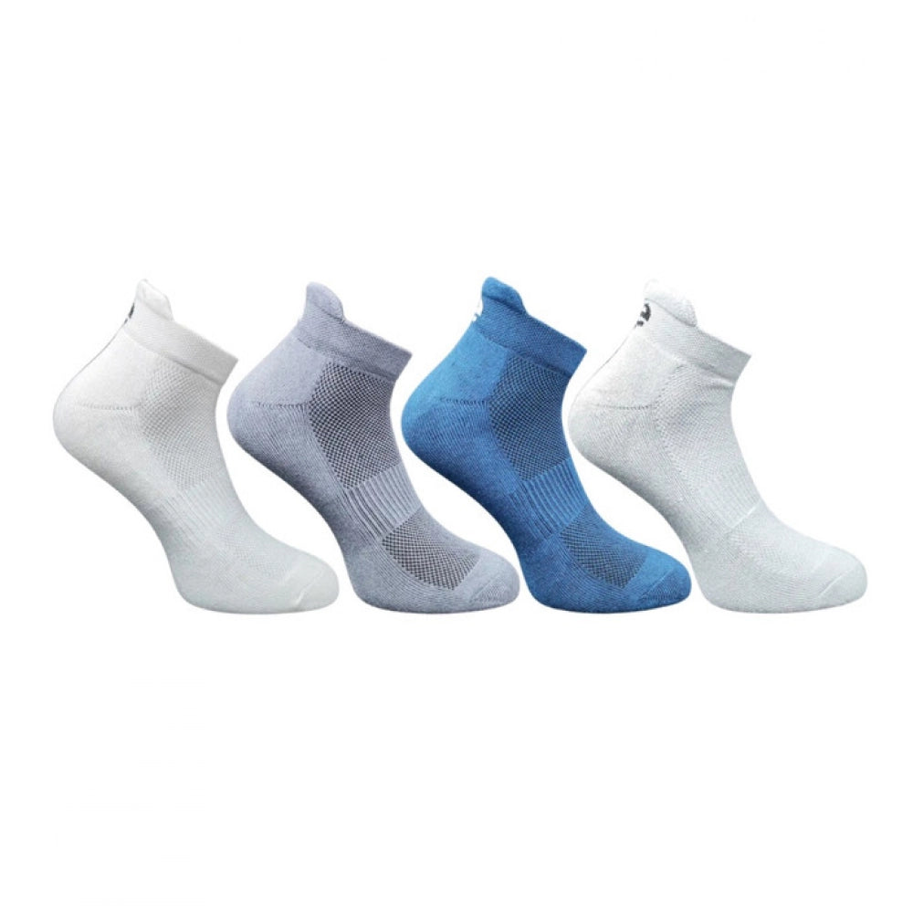 4_Pair Set Unisex Casual Bamboo Cotton Printed Ankle Length Socks (Multicolor)