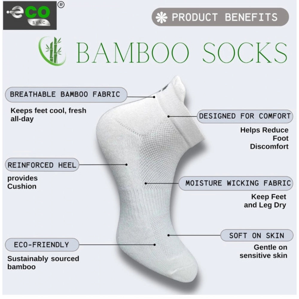 4_Pair Set Unisex Casual Bamboo Cotton Printed Ankle Length Socks (Multicolor)