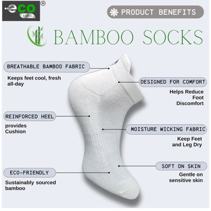 4_Pair Set Unisex Casual Bamboo Cotton Printed Ankle Length Socks (Multicolor)