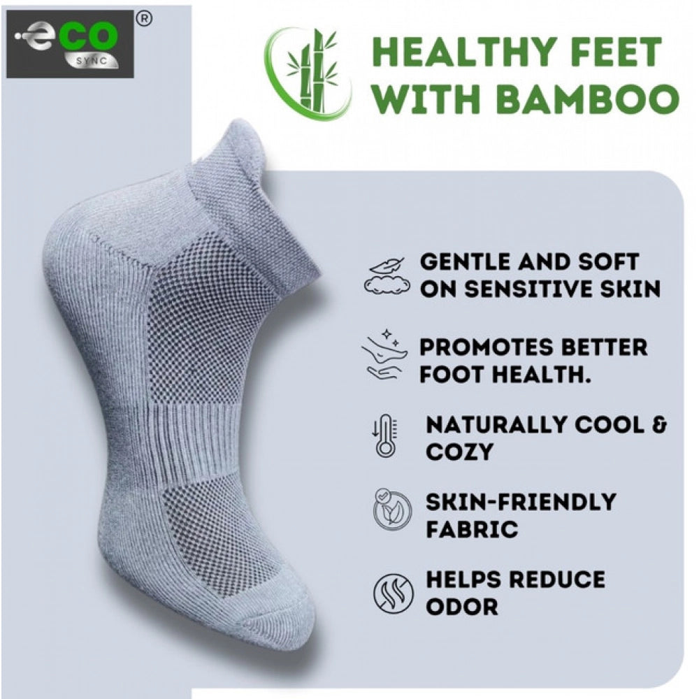 4_Pair Set Unisex Casual Bamboo Cotton Printed Ankle Length Socks (Multicolor)