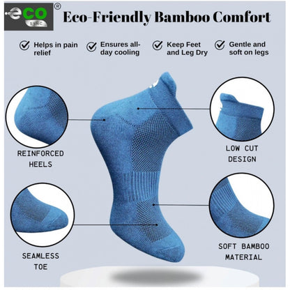 4_Pair Set Unisex Casual Bamboo Cotton Printed Ankle Length Socks (Multicolor)