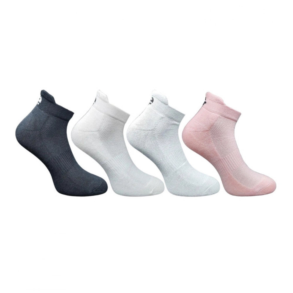 4_Pair Set Unisex Casual Bamboo Cotton Printed Ankle Length Socks (Multicolor)