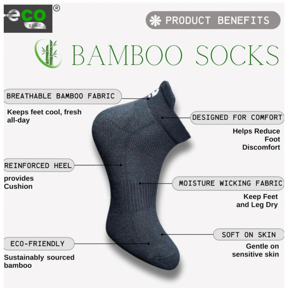 4_Pair Set Unisex Casual Bamboo Cotton Printed Ankle Length Socks (Multicolor)