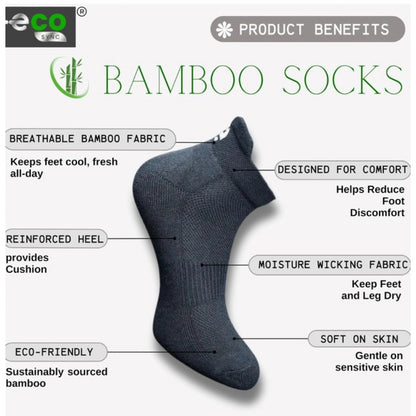 4_Pair Set Unisex Casual Bamboo Cotton Printed Ankle Length Socks (Multicolor)