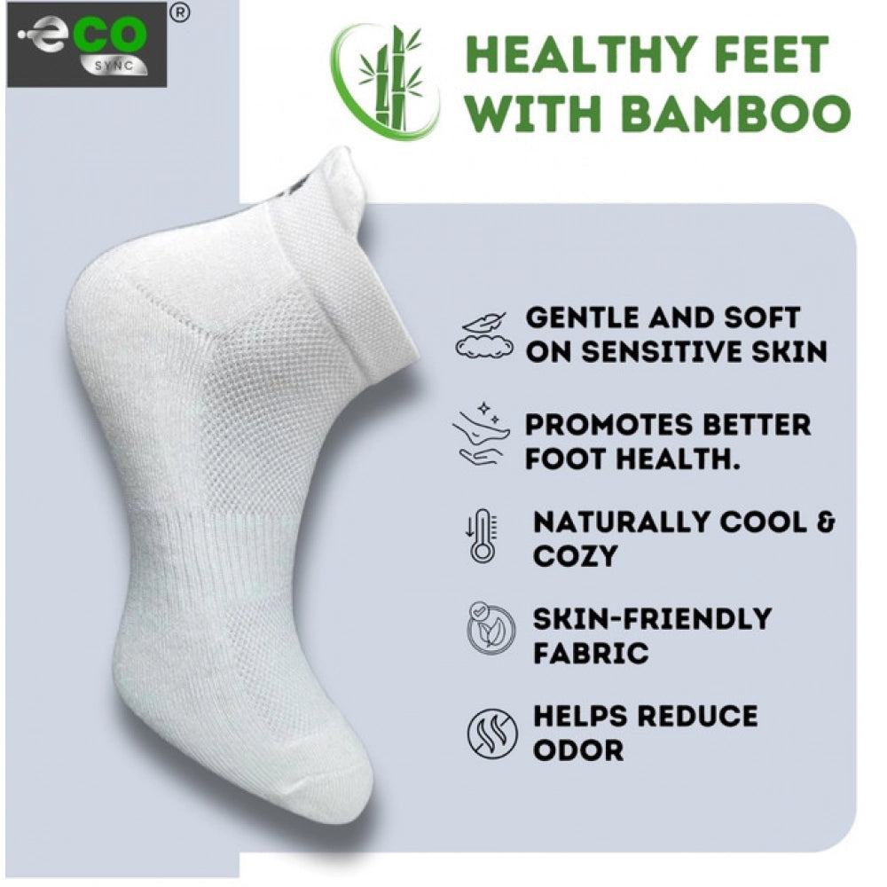 4_Pair Set Unisex Casual Bamboo Cotton Printed Ankle Length Socks (Multicolor)
