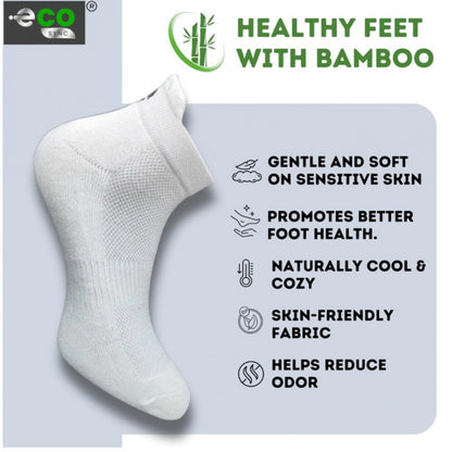 4_Pair Set Unisex Casual Bamboo Cotton Printed Ankle Length Socks (Multicolor)