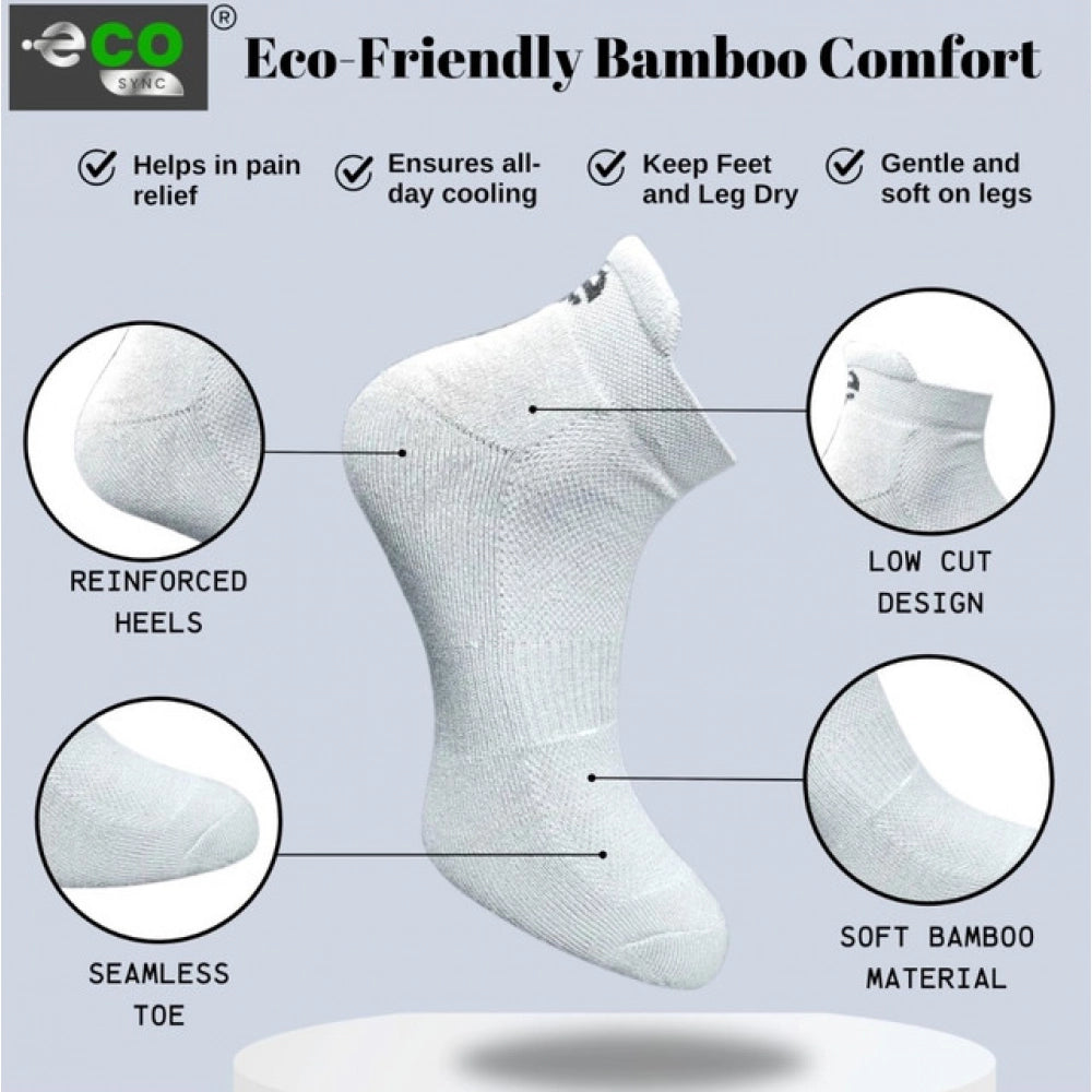 4_Pair Set Unisex Casual Bamboo Cotton Printed Ankle Length Socks (Multicolor)