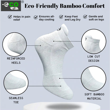 4_Pair Set Unisex Casual Bamboo Cotton Printed Ankle Length Socks (Multicolor)