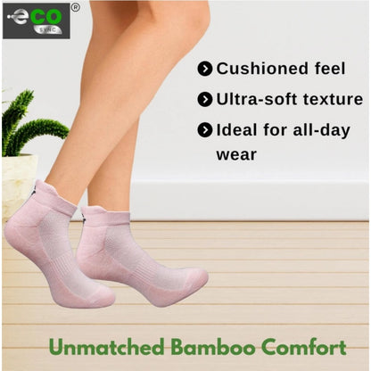 4_Pair Set Unisex Casual Bamboo Cotton Printed Ankle Length Socks (Multicolor)
