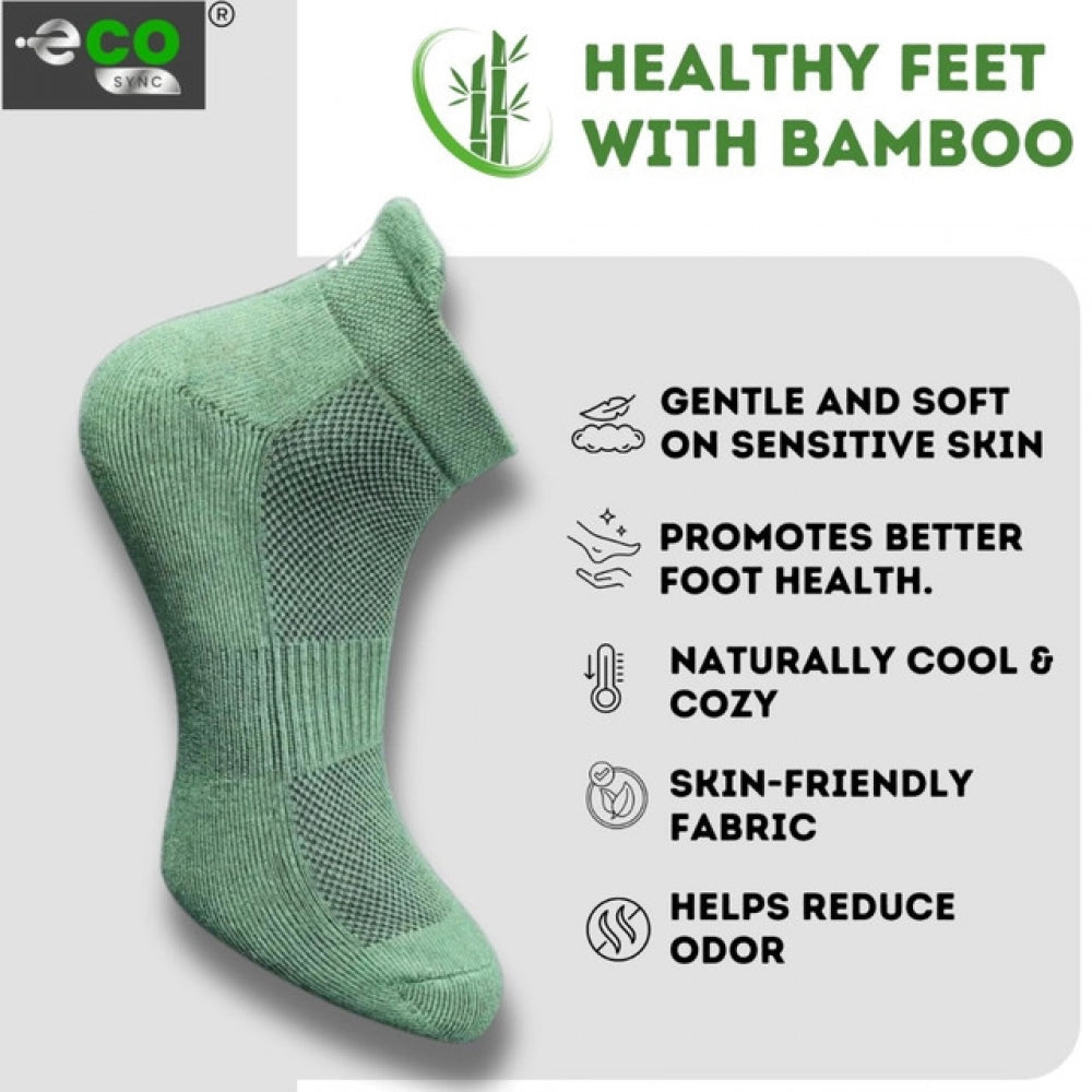4_Pair Set Unisex Casual Bamboo Cotton Printed Ankle Length Socks (Multicolor)