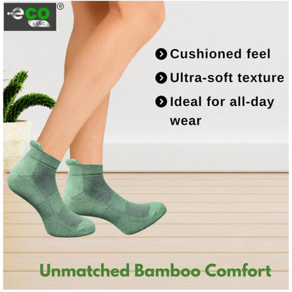 4_Pair Set Unisex Casual Bamboo Cotton Printed Ankle Length Socks (Multicolor)
