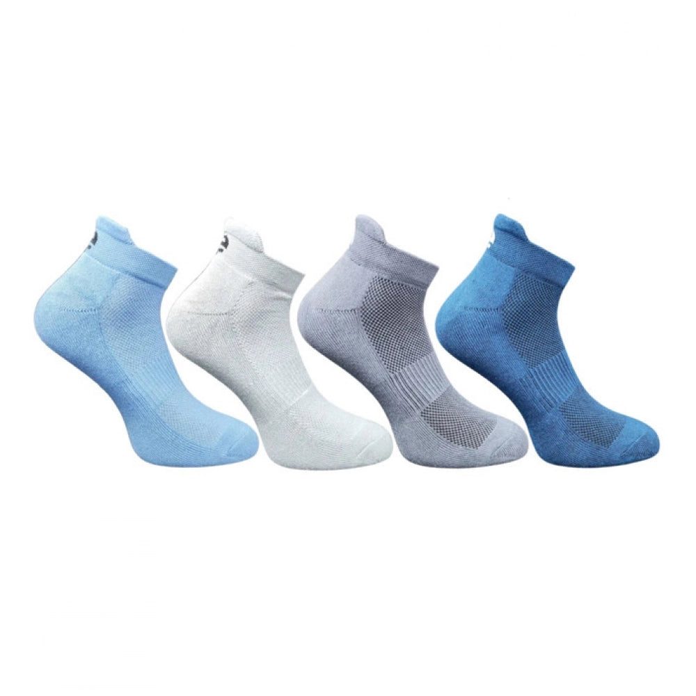 4_Pair Set Unisex Casual Bamboo Cotton Printed Ankle Length Socks (Multicolor)