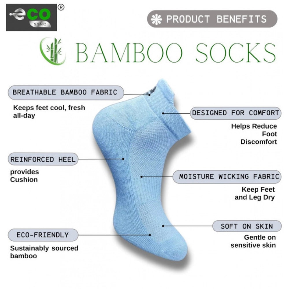 4_Pair Set Unisex Casual Bamboo Cotton Printed Ankle Length Socks (Multicolor)