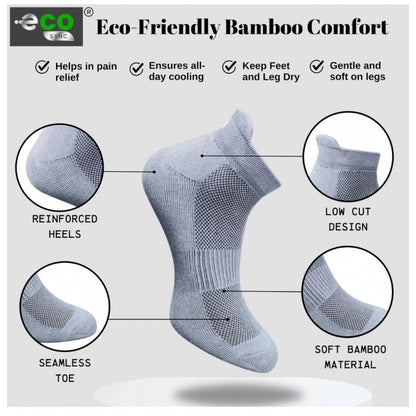 4_Pair Set Unisex Casual Bamboo Cotton Printed Ankle Length Socks (Multicolor)