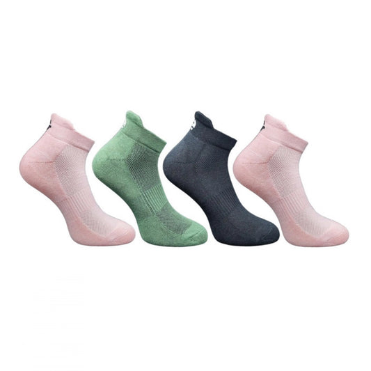 4_Pair Set Unisex Casual Bamboo Cotton Printed Ankle Length Socks (Multicolor)
