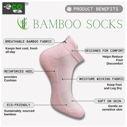 4_Pair Set Unisex Casual Bamboo Cotton Printed Ankle Length Socks (Multicolor)