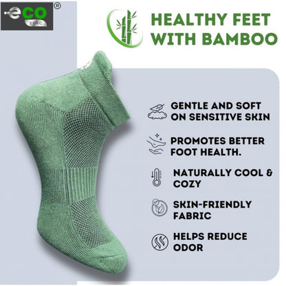 4_Pair Set Unisex Casual Bamboo Cotton Printed Ankle Length Socks (Multicolor)