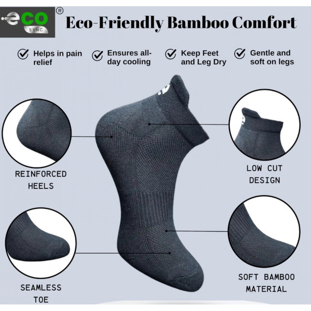 4_Pair Set Unisex Casual Bamboo Cotton Printed Ankle Length Socks (Multicolor)