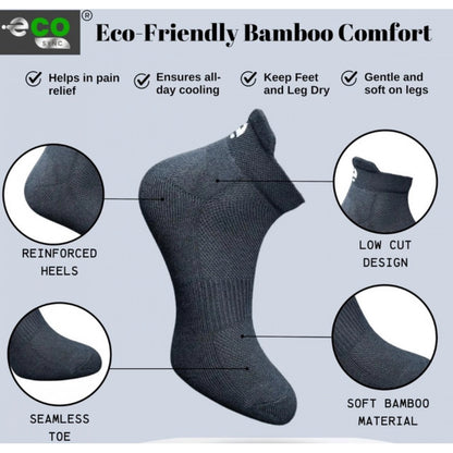 4_Pair Set Unisex Casual Bamboo Cotton Printed Ankle Length Socks (Multicolor)
