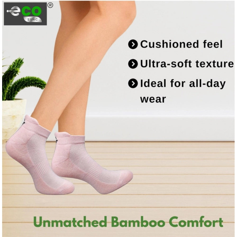 4_Pair Set Unisex Casual Bamboo Cotton Printed Ankle Length Socks (Multicolor)