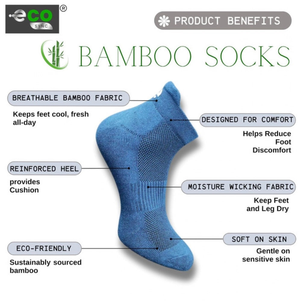 4_Pair Set Unisex Casual Bamboo Cotton Printed Ankle Length Socks (Multicolor)