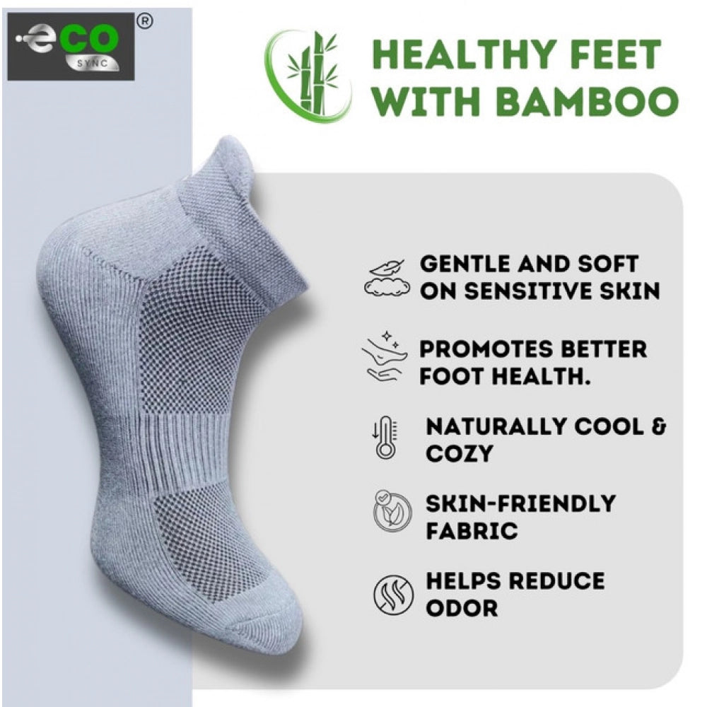 4_Pair Set Unisex Casual Bamboo Cotton Printed Ankle Length Socks (Multicolor)