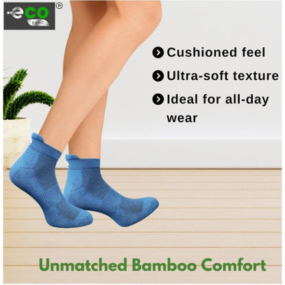 4_Pair Set Unisex Casual Bamboo Cotton Printed Ankle Length Socks (Multicolor)
