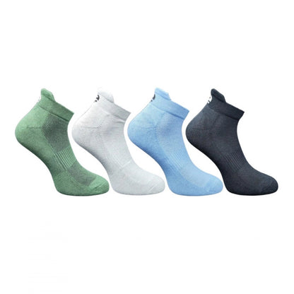 4_Pair Set Unisex Casual Bamboo Cotton Printed Ankle Length Socks (Multicolor)