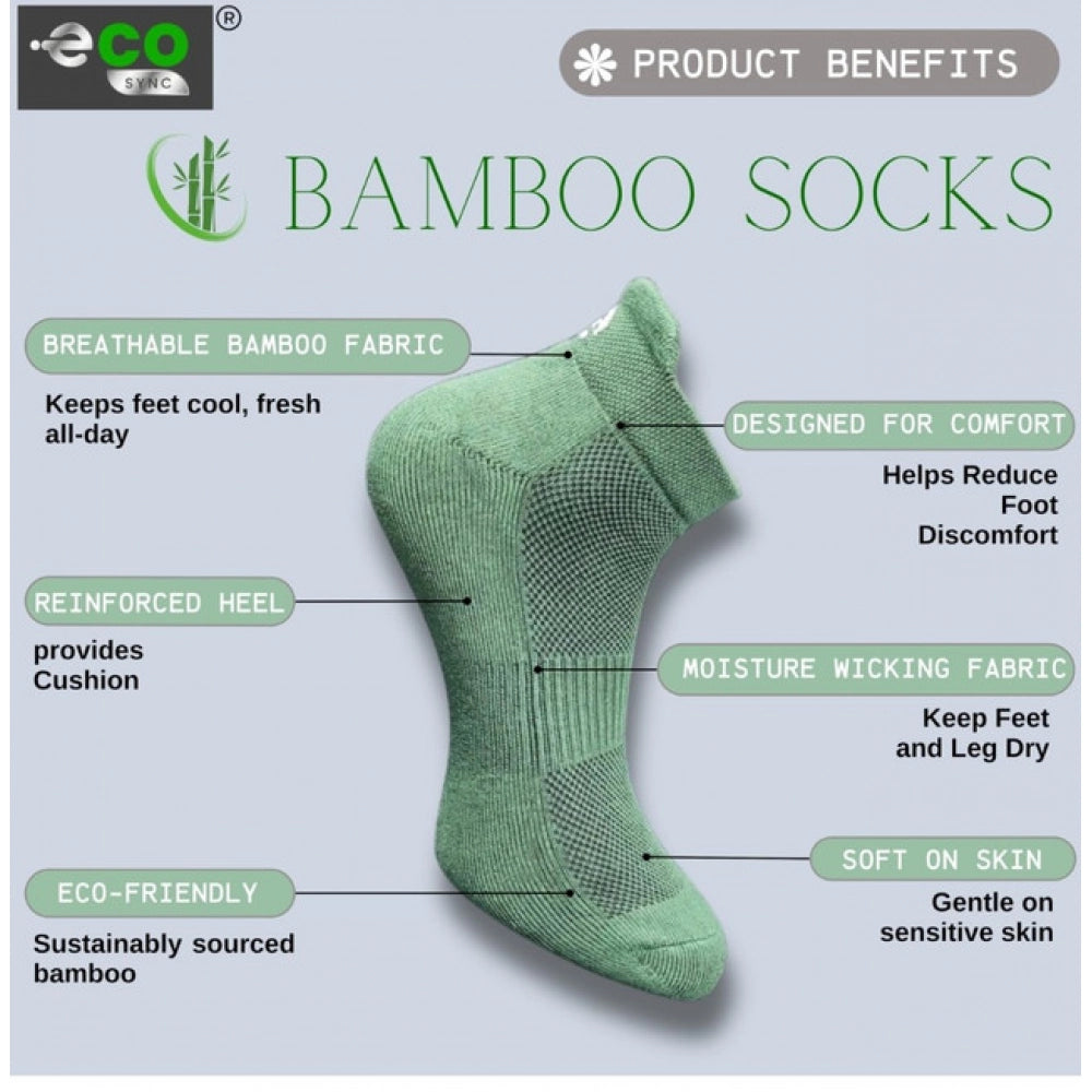 4_Pair Set Unisex Casual Bamboo Cotton Printed Ankle Length Socks (Multicolor)