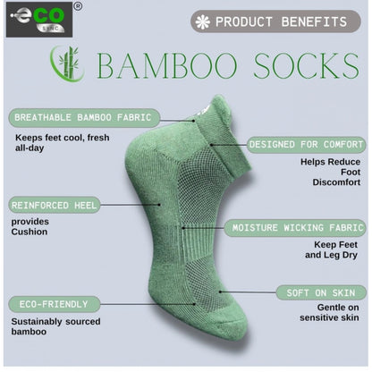 4_Pair Set Unisex Casual Bamboo Cotton Printed Ankle Length Socks (Multicolor)