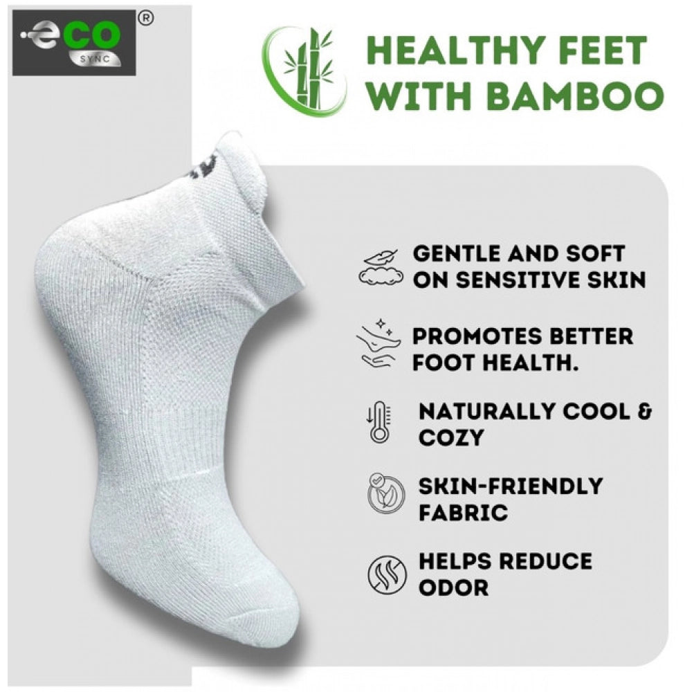 4_Pair Set Unisex Casual Bamboo Cotton Printed Ankle Length Socks (Multicolor)