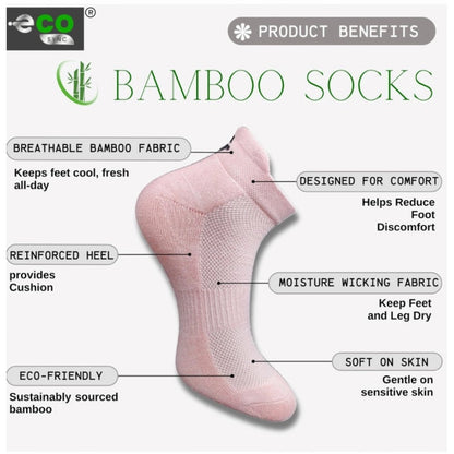 4_Pair Set Unisex Casual Bamboo Cotton Printed Ankle Length Socks (Multicolor)