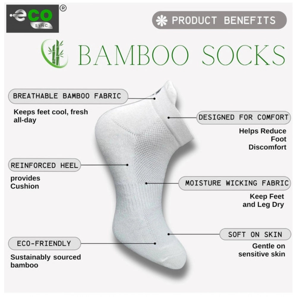 4_Pair Set Unisex Casual Bamboo Cotton Printed Ankle Length Socks (Multicolor)