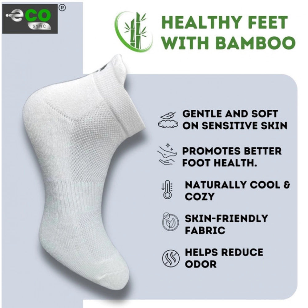 4_Pair Set Unisex Casual Bamboo Cotton Printed Ankle Length Socks (Multicolor)