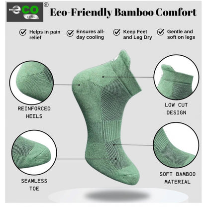 4_Pair Set Unisex Casual Bamboo Cotton Printed Ankle Length Socks (Multicolor)