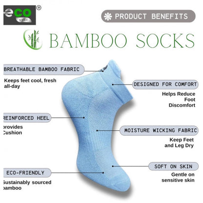 4_Pair Set Unisex Casual Bamboo Cotton Printed Ankle Length Socks (Multicolor)
