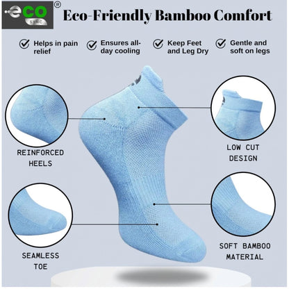 4_Pair Set Unisex Casual Bamboo Cotton Printed Ankle Length Socks (Multicolor)